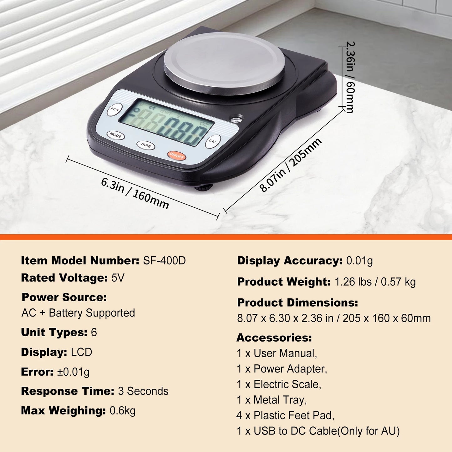 Succebuy Analytical Balance 600X 0.01G Accuracy High Precision Lab Scale LCD Display Digital Jewelry Weighing Scale Lab Jewelry