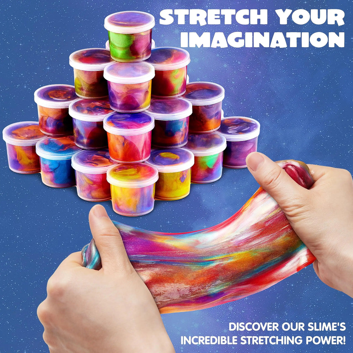 Joyfy 36-Piece Galaxy Slime Cup Party Favors - Stretchy, Non-Sticky, Safe for Classroom Rewards and Birthday Celebrations