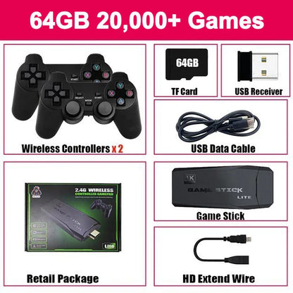 M8 Video Game Console 4K Built-In 40000 Games Wireless Controller TV Game Stick Retro Handheld Game Player for PS1/MAZE