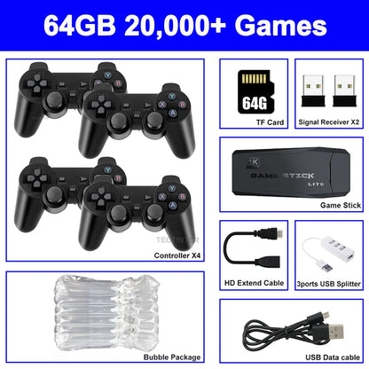 M8 Video Game Console 4K Built-In 40000 Games Wireless Controller TV Game Stick Retro Handheld Game Player for PS1/MAZE