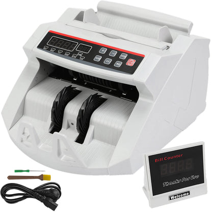 1000Pcs/Min Money Counter Business Cash Register Euros Bills Fake Banknote Detector by UV & MG Function for Banks Shops