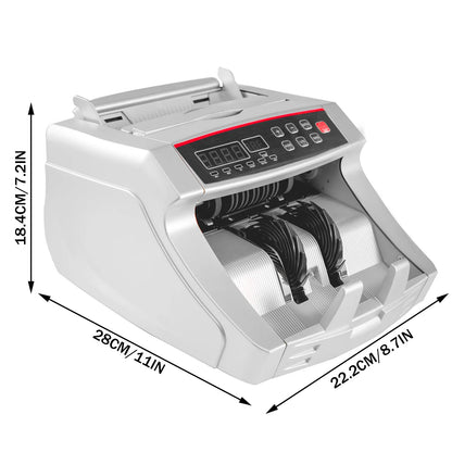 1000Pcs/Min Money Counter Business Cash Register Euros Bills Fake Banknote Detector by UV & MG Function for Banks Shops