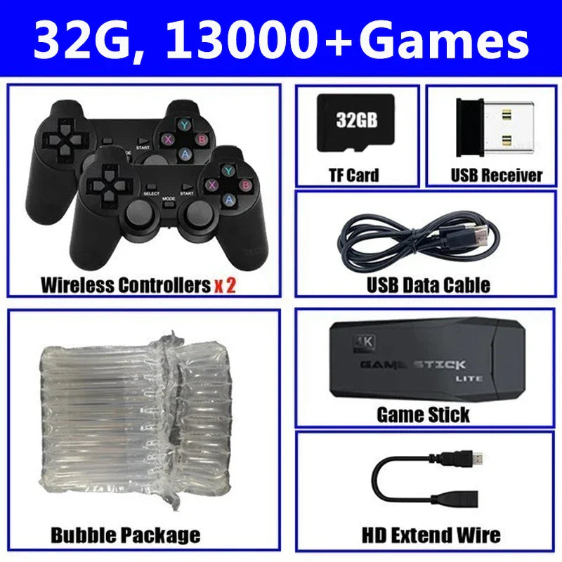 M8 Video Game Console 4K Built-In 40000 Games Wireless Controller TV Game Stick Retro Handheld Game Player for PS1/MAZE