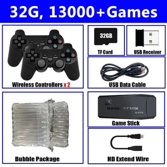 M8 Video Game Console 4K Built-In 40000 Games Wireless Controller TV Game Stick Retro Handheld Game Player for PS1/MAZE