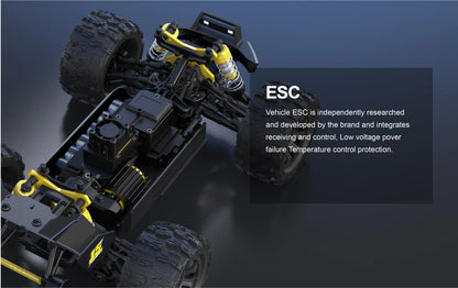 JIUSI MT14R 1/14 Scale Brushless Remote Control Car - High-Speed Off-Road Racing at 80 Km/h with 23-26 Minutes Battery Life, 2.4G Technology