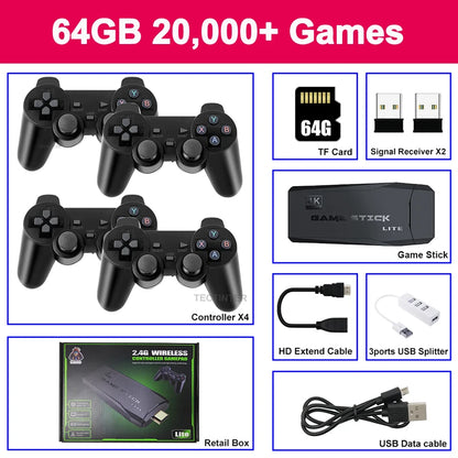 M8 Video Game Console 4K Built-In 40000 Games Wireless Controller TV Game Stick Retro Handheld Game Player for PS1/MAZE