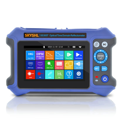 SKYSHL 1310Nm/28Db+1550Nm/26Db SM Fiber OTDR Tester Build in Opm+Ols+Vfl+Event Map Compatible with SC+FC+ST+LC/UPC&APC Connector