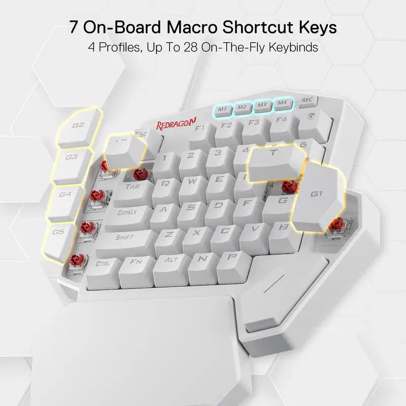 K585 DITI One-Handed RGB Mechanical Gaming Keyboard, 42 Keys Type-C Professional Gaming Keypad W/Upgraded Hot-Swappable