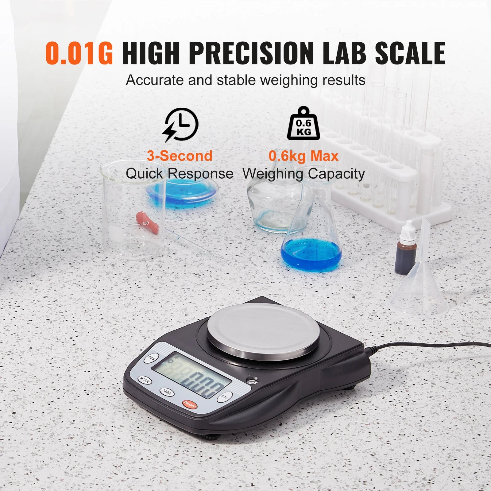 Succebuy Analytical Balance 600X 0.01G Accuracy High Precision Lab Scale LCD Display Digital Jewelry Weighing Scale Lab Jewelry