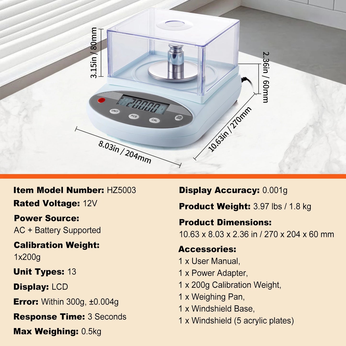 Succebuy Analytical Balance 600X 0.01G Accuracy High Precision Lab Scale LCD Display Digital Jewelry Weighing Scale Lab Jewelry