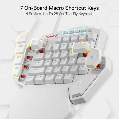 K585 DITI One-Handed RGB Mechanical Gaming Keyboard, 42 Keys Type-C Professional Gaming Keypad W/Upgraded Hot-Swappable