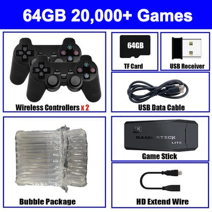 M8 Video Game Console 4K Built-In 40000 Games Wireless Controller TV Game Stick Retro Handheld Game Player for PS1/MAZE