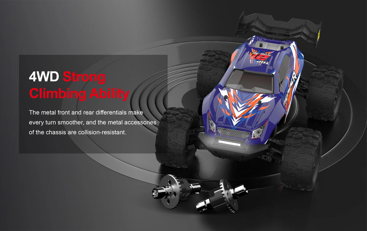 JIUSI MT14R 1/14 Scale Brushless Remote Control Car - High-Speed Off-Road Racing at 80 Km/h with 23-26 Minutes Battery Life, 2.4G Technology