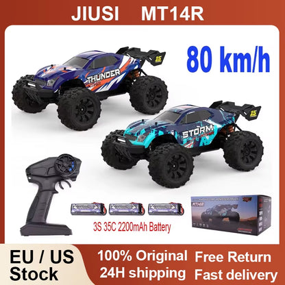 JIUSI MT14R 1/14 Scale Brushless Remote Control Car - High-Speed Off-Road Racing at 80 Km/h with 23-26 Minutes Battery Life, 2.4G Technology