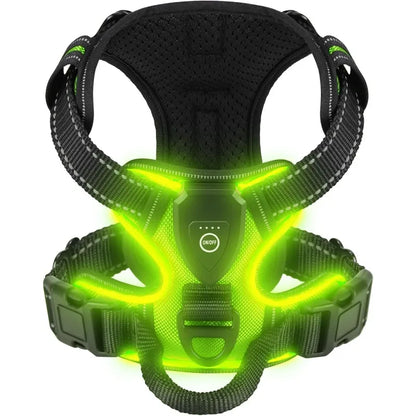 Illuminate Your Dog's Safety: Rechargeable LED Glowing Harness with Three Light Modes for Nighttime Walks