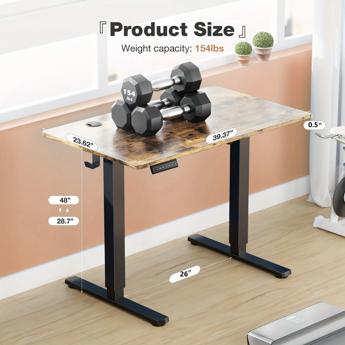 JHK Ergonomic Electric Height Adjustable Standing Desk, 40"x24" Sit-Stand Workstation