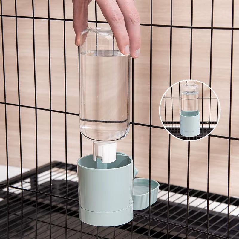 Automatic Pet Feeder Cage Hanging Bowl Water Bottle Food Container Dispenser for Puppy Cats Rabbit Birds Pet Feeding Product