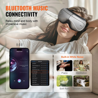 Heated Eye Massager Eye Care Device 5 Modes Bluetooth Music 180¡Ã Foldable