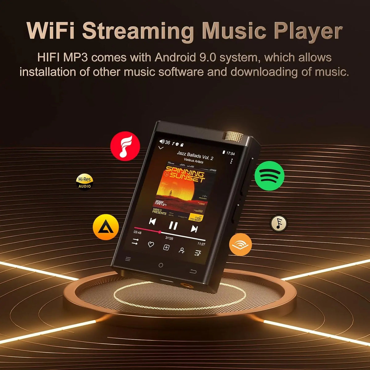 16GB/80GB Hi-Fi MP3 Player with Bluetooth and Wi-Fi, Oilsky Lossless DSD High-Resolution Digital Audio, Expandable Up to 1TB