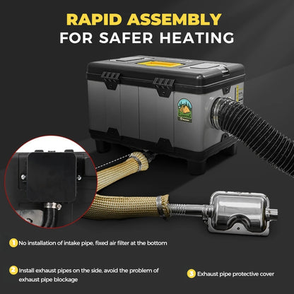 Tb10Pro 8KW Diesel Auxiliary Heater with CO Alarm for 12/24/220V - Portable Night Heater for Car, RV, Camper, Tent, Home, and Garage