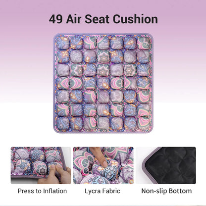 49-Cell Air Seat Cushion for Office, Home, and Outdoor Use with Transparent Matte-Finish Carry Bag