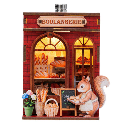 DIY 3D Book Nook Fridge Magnet Kit - Creative Assembly Model with Miniature Furniture and Animal Decor for Dollhouse Enthusiasts