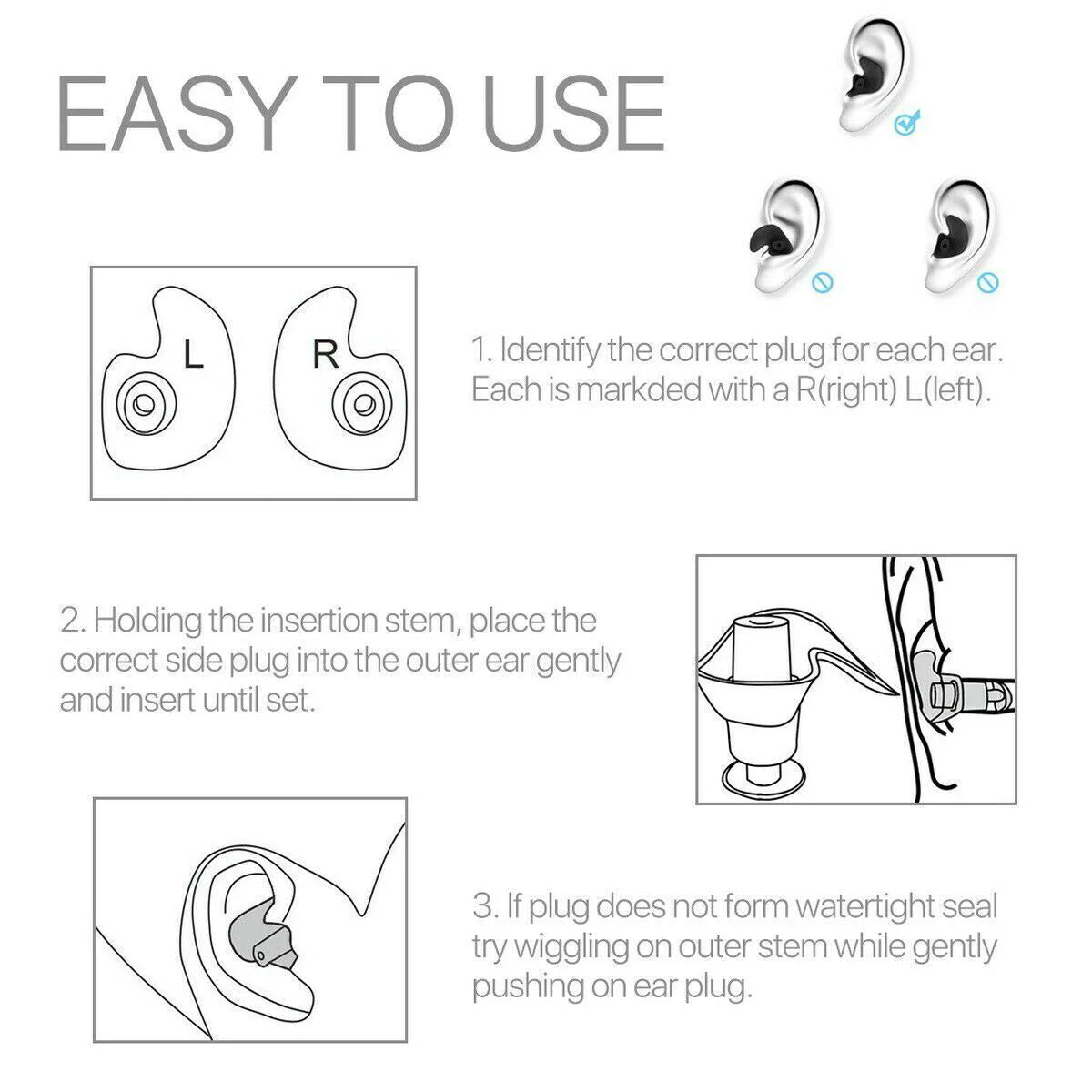 5/10 Pairs Soft Silicone Ear Plugs for Swimming Sleeping anti Snore Reusable USA