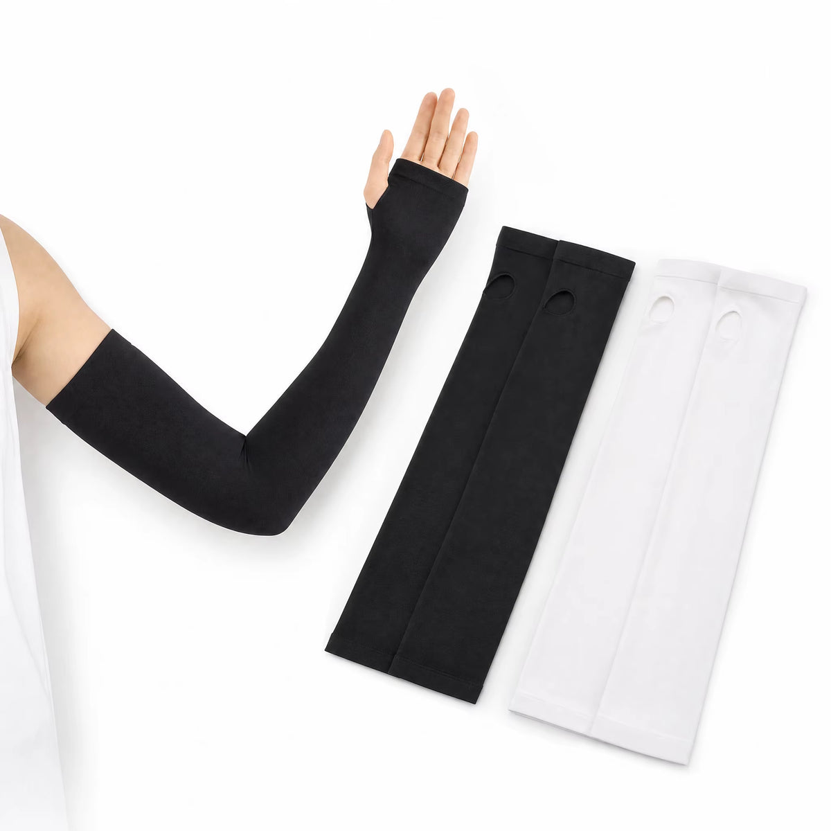Ice Silk Sun Protection Sleeves - Nylon Fabric, SPF 50+, Enhanced Breathability, 99% UV Protection for Cycling and Sports