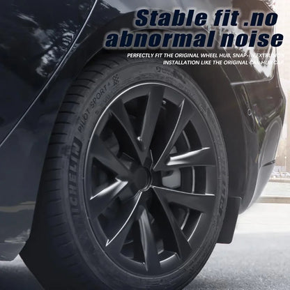 4-Piece Hub Cap Set for Tesla Model 3 - 18 Inch Wheel Cap Replacement and Full Rim Cover Accessories (2018-2023)