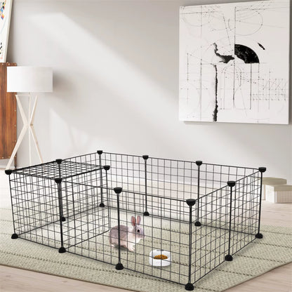 Indoor Portable Metal Wire Playpen for Small Animals - Ideal for Guinea Pigs and Rabbits