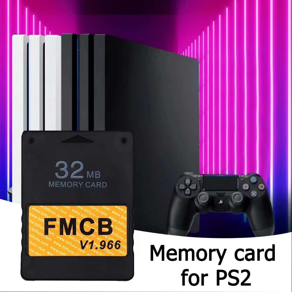 2025 Free Mcboot V1.966 Memory Card Compatible with All PS2 Consoles for Sony PS2 FMCB Game Saver 8MB/16MB/64MB Memory Card