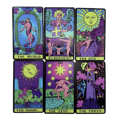 1 Box Neon Rider Tarot Cards 78PCS Original Tarot Deck for Tarot Reading Divination Fortune Telling Game in English Tarot