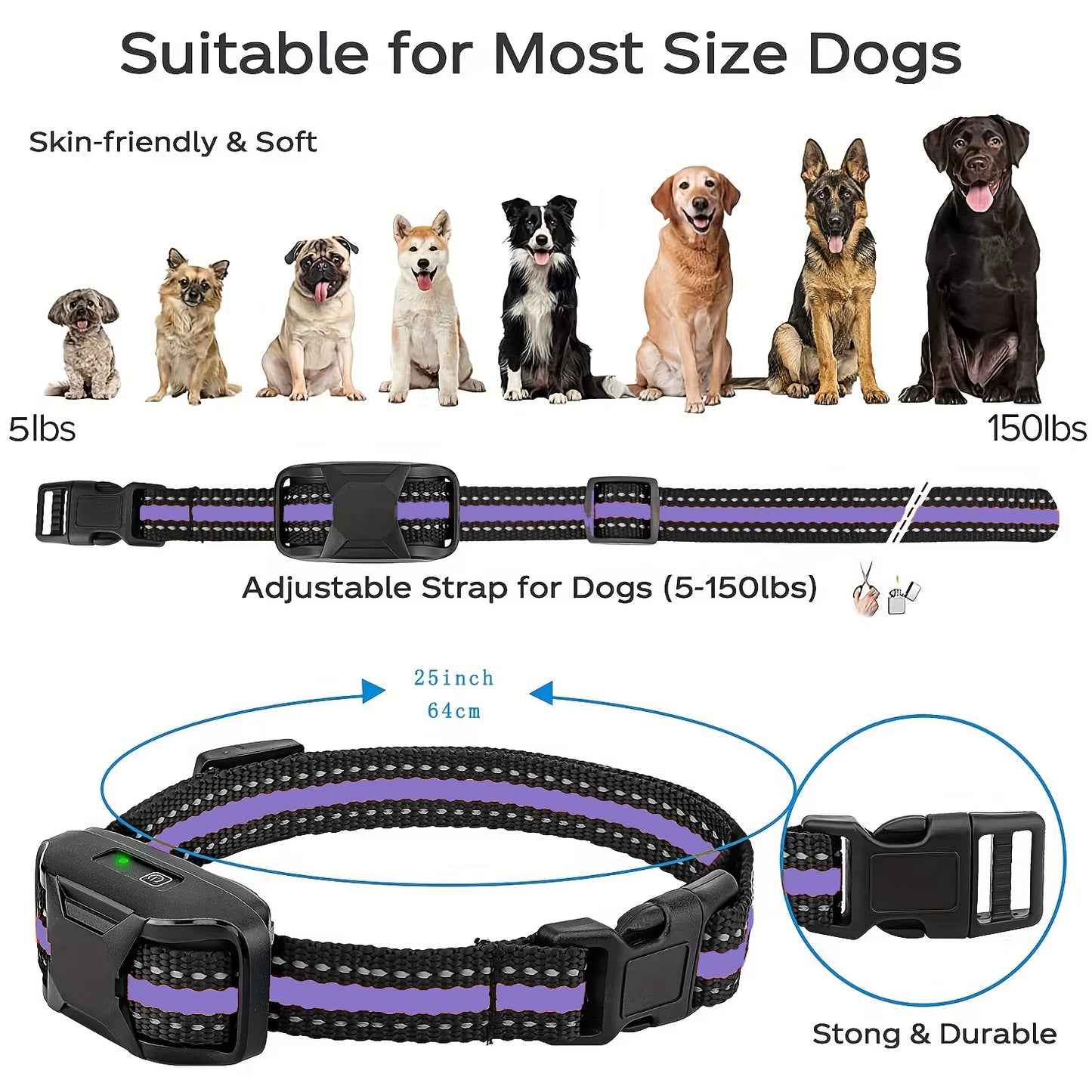3300Ft Electric Dog Training Collar Remote Control Waterproof Pet Behaviorfor 5-120Lbs Puppy with Vibration Shock Beep
