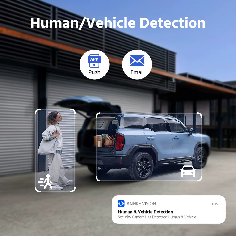 ANNKE 4K 8MP POE Surveillance Camera Dual Lens Outdoor Poe Camera 1/2/4PCS Color Night Vision CCTV Video Security Camera for NVR