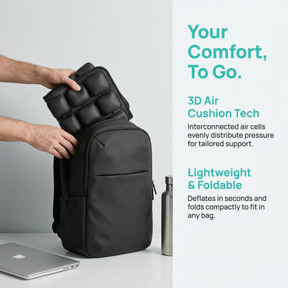 49-Cell Air Seat Cushion for Office, Home, and Outdoor Use with Transparent Matte-Finish Carry Bag