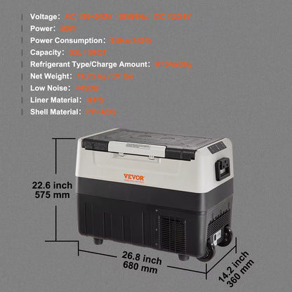 Succebuy 35L 45L 55L Car Refrigerator Mini Fridge Freezer Portable Compressor Cooler Ice Box Keep Cool for Camping Travelling