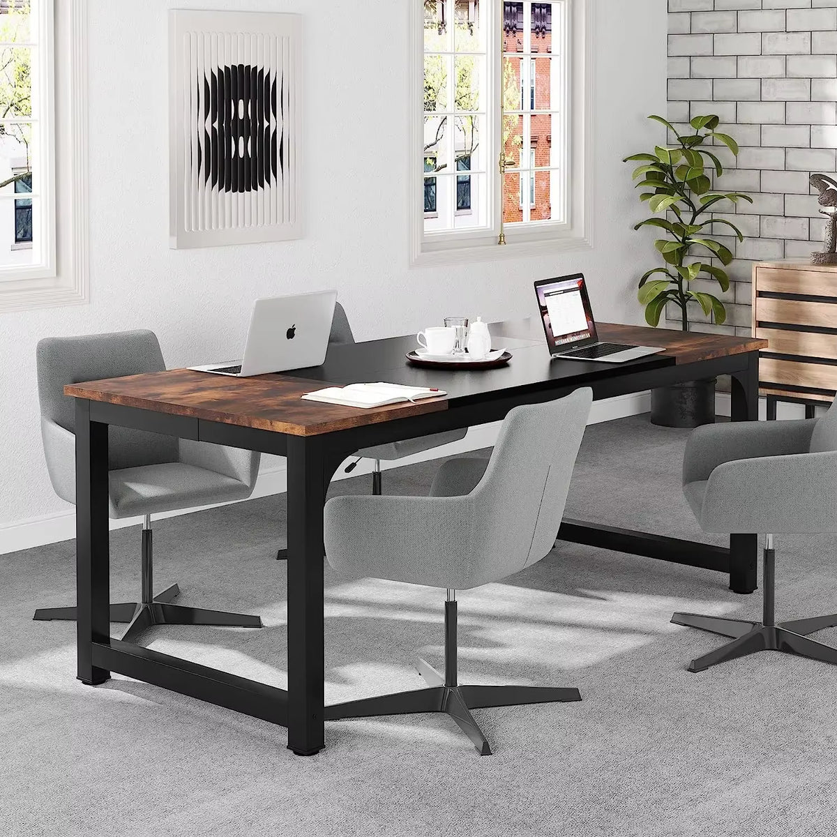 Tribesigns Contemporary Large Office Desk - Modern Computer Workstation for Home and Office Use