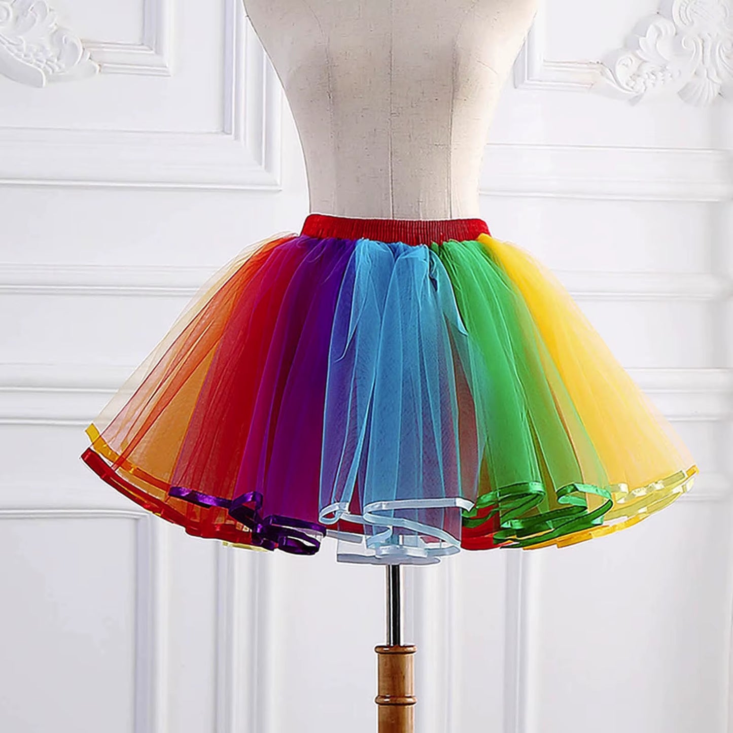 Skirts for Women Summer plus Size Rainbow Tutu Skirt Layered Tulle Skirt Girls Colorful Halloween Costumes Skirt Faldas