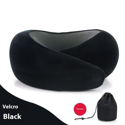 Soft Memory Foam Travel Neck Pillow U Shape Adjustable Support Comfortably Sleeping on Plane Car Office Noon Break