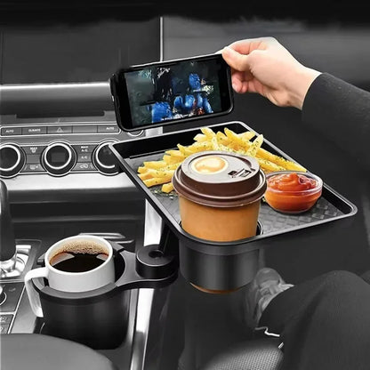 Premium Universal Car Cup Holder Tray - 360° Rotating Adjustable Dual Cup Organizer