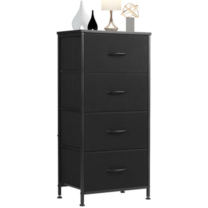 JHK Bedroom Dresser with 4 Fabric Drawers, Steel Frame Nightstand and Closet for Clothes Storage