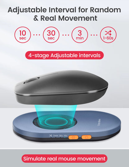 Undetectable Mouse Jiggler with Power Adapter and On/Off Switch Mouse Mover Simulator, Driver-Free Mouse Movement Simula
