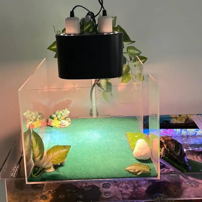Dual Reptile Light Fixture Dual Deep Heat Lamps UVB Light Fixture for Reptiles Dome Heat Lighting Lamp Combo Kit
