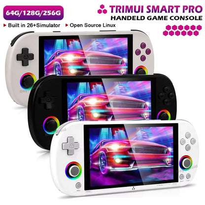 128G 256G  Smart Pro Handheld Game Console 4.96''IPS Screen Linux System Joystick RGB Lighting Retro Video Game Player NEW