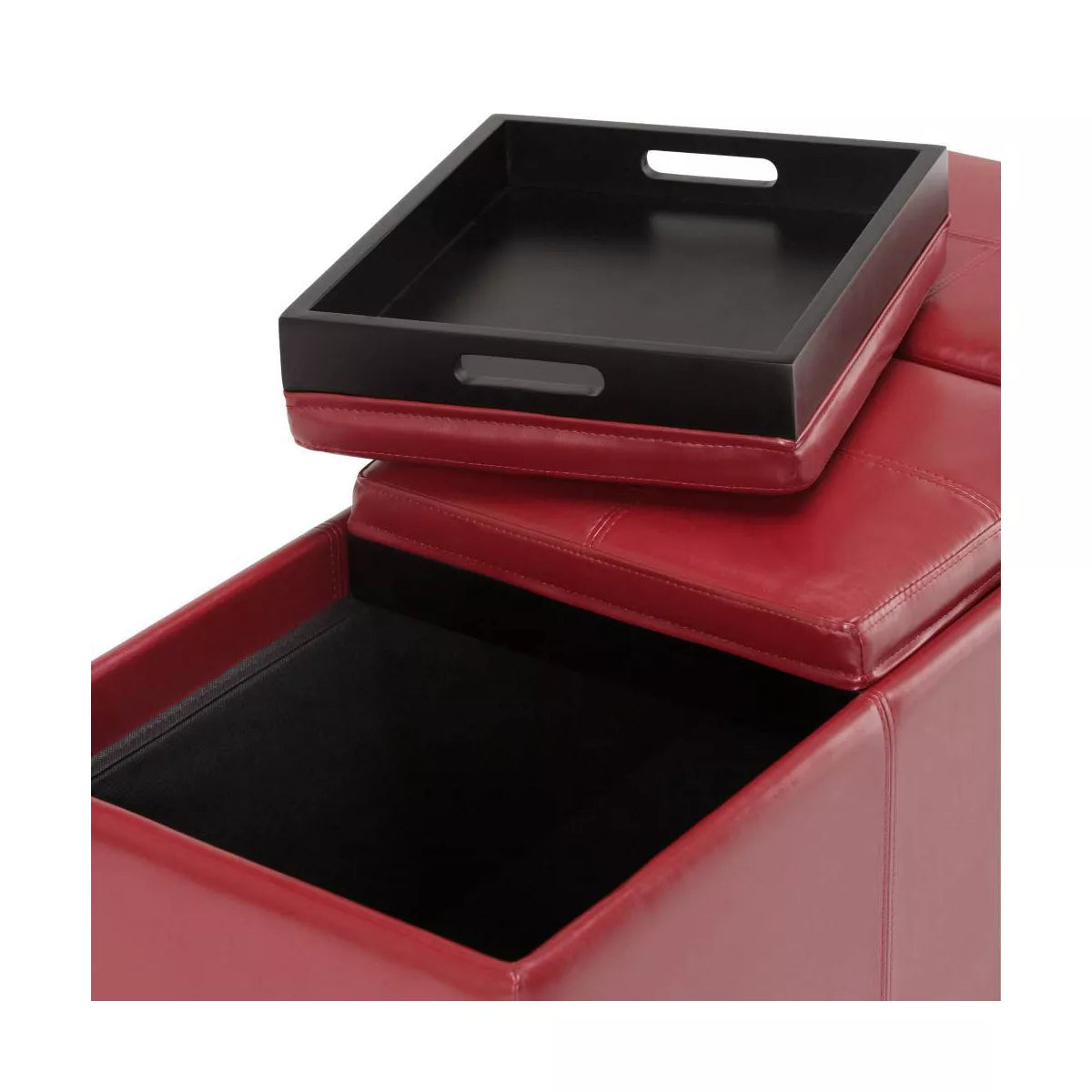 Franklin Storage Ottoman and Benches - Red