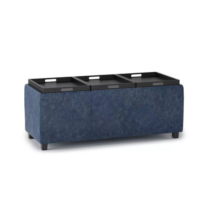 Franklin Storage Ottoman and Benches - Red