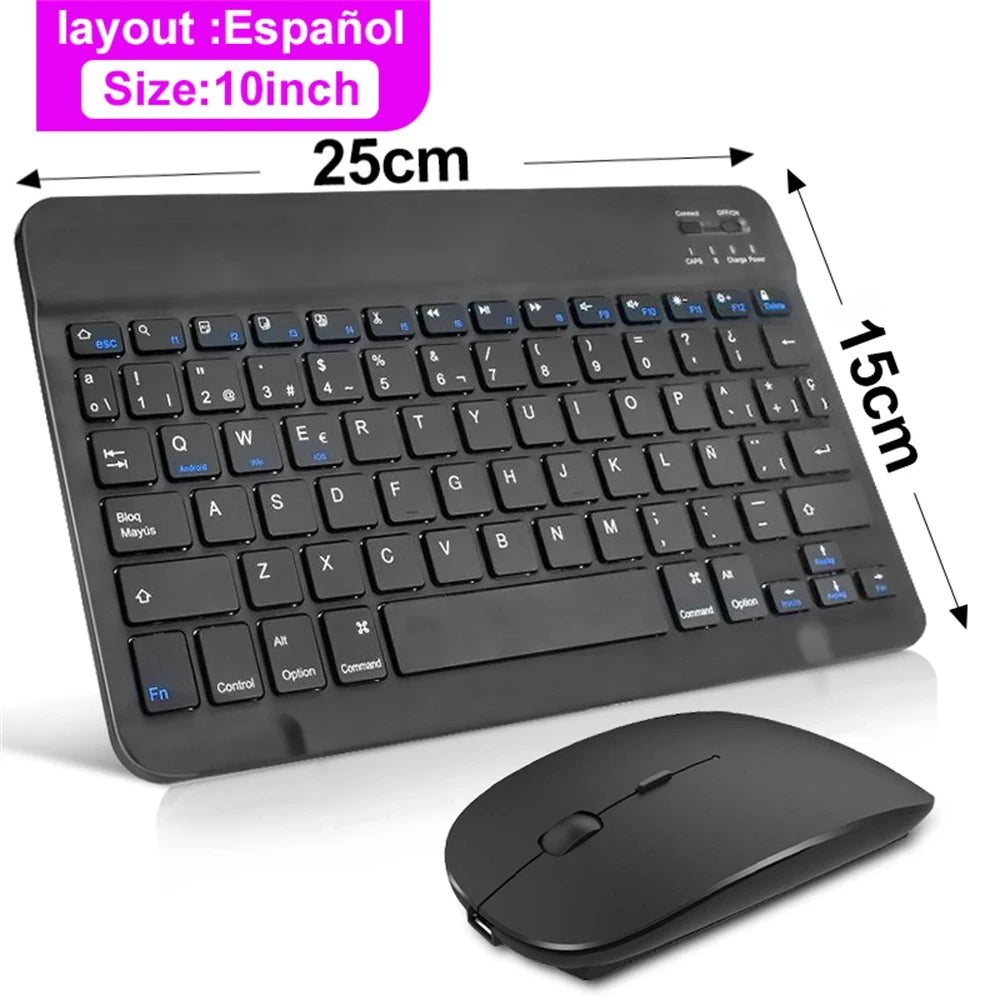 Wireless Bluetooth Keyboard and Mouse for iOS, Android, and Windows Tablets - Compatible with iPad Air, Mini, Pro 