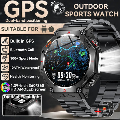 2025 NEW GPS Outdoor Military Sports Watch TR-3 Compass Altimeter Barometric 10ATM Waterproof HD Bluetooth Call Smart Watch