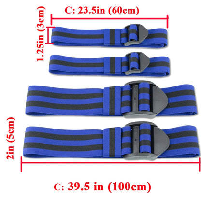 Blue PRO 4-Pack Bundle Blood Flow Restriction Bands for Arms and Legs - Occlusion Training Bands Help You Gain Muscle without Heavy Weight Lifting, Strong Elastic Strap + Quick-Release