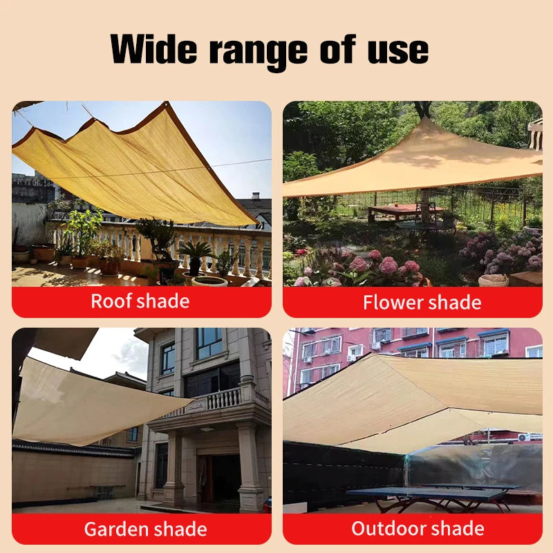 Rectangular Outdoor Sunshade Sail Canopy for Terrace, Car, Garden, Pool - Sun Shelter with Mesh Fabric